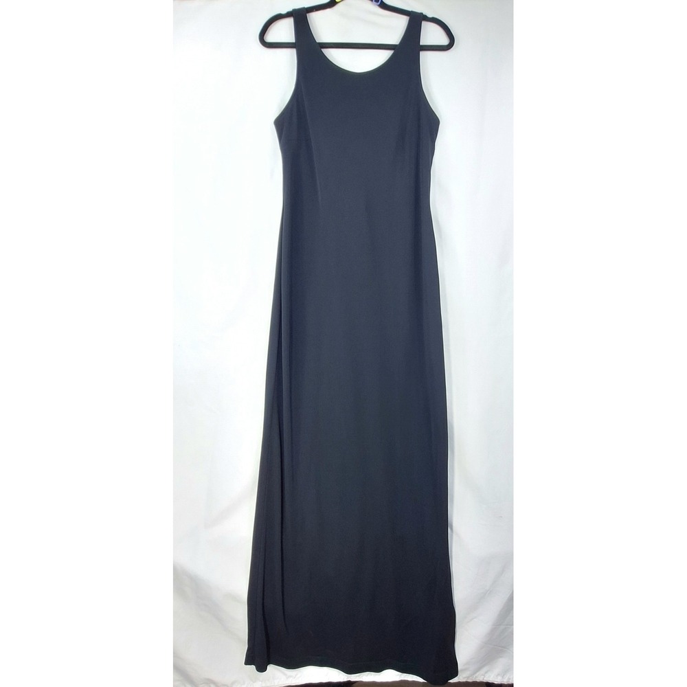 Joseph Ribkoff‎ Couture Vintage Black Cowl Back Maxi Dress Sleeveless Size 14